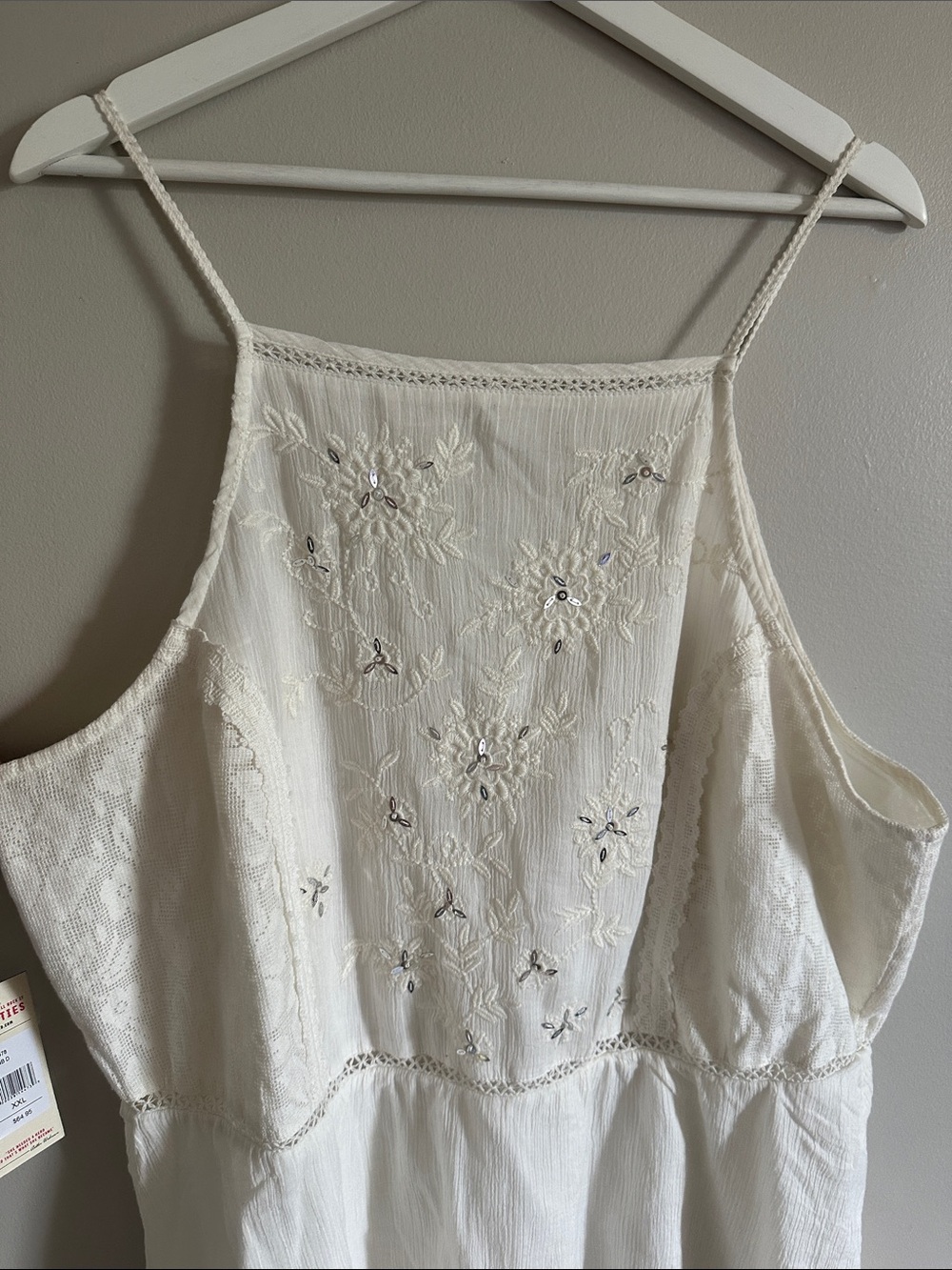 Country White Embroidered Halter Mini Dress - Picture 10 of 11